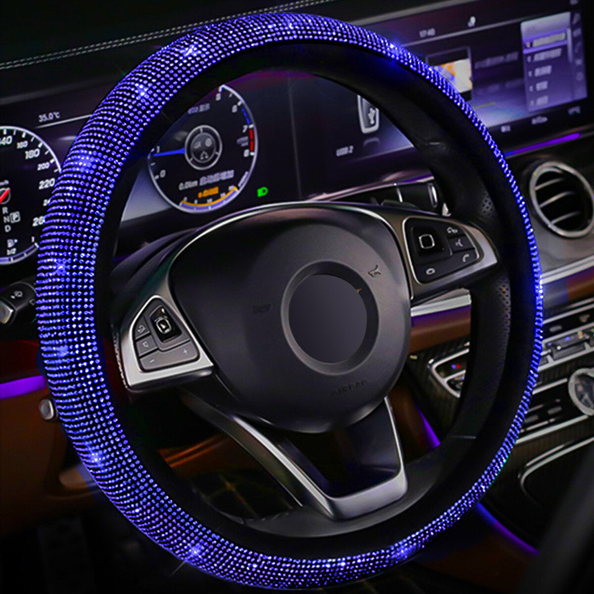 Car Steering Wheel Cover Luxury Bling Sparkle Accessories Decor