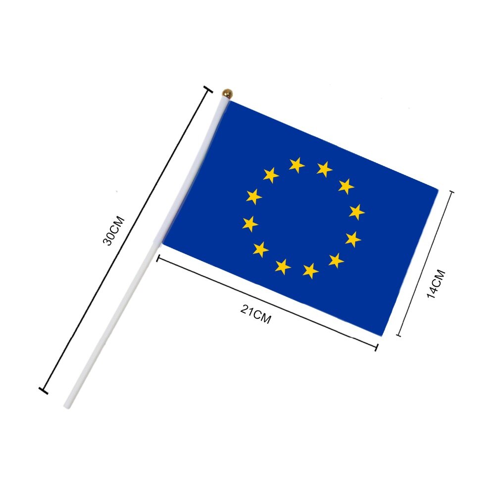 Small EU Flag  European Union Flag with Pole Hand Waving Flag