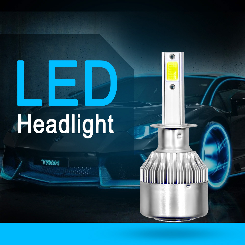Automobile Car LED Headlamp Light 2 Pcs Replacement Parts