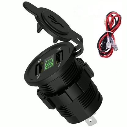 Car USB Charger With Led Power Adapter Motorcycle Usb Socket Mount