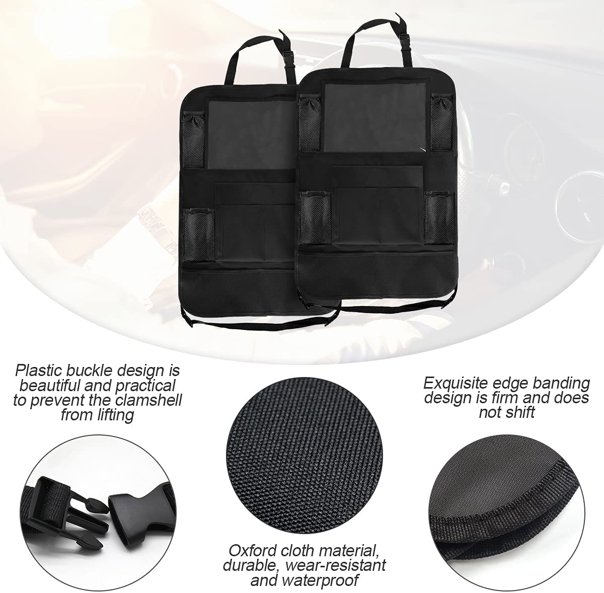 Car Seat Back Waterproof Organizers 9 Storage Pockets