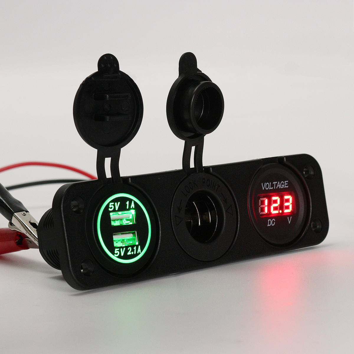 DC 12V Dual Usb Car Cigarette Charger