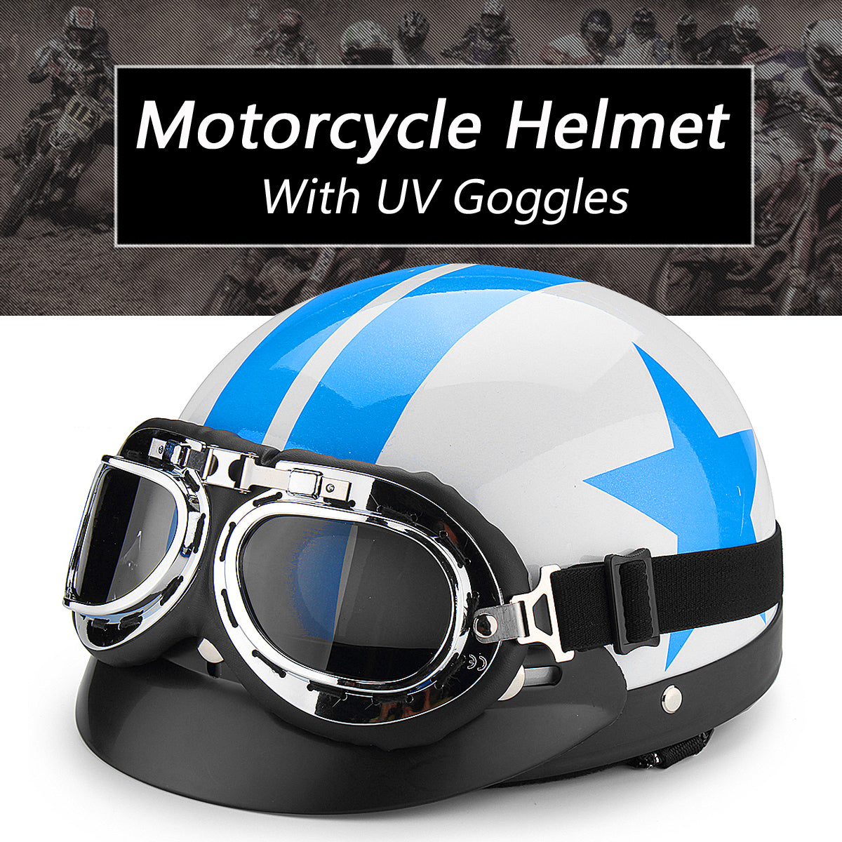 Motorcycle Protective Helmet with Sun Visors Retro