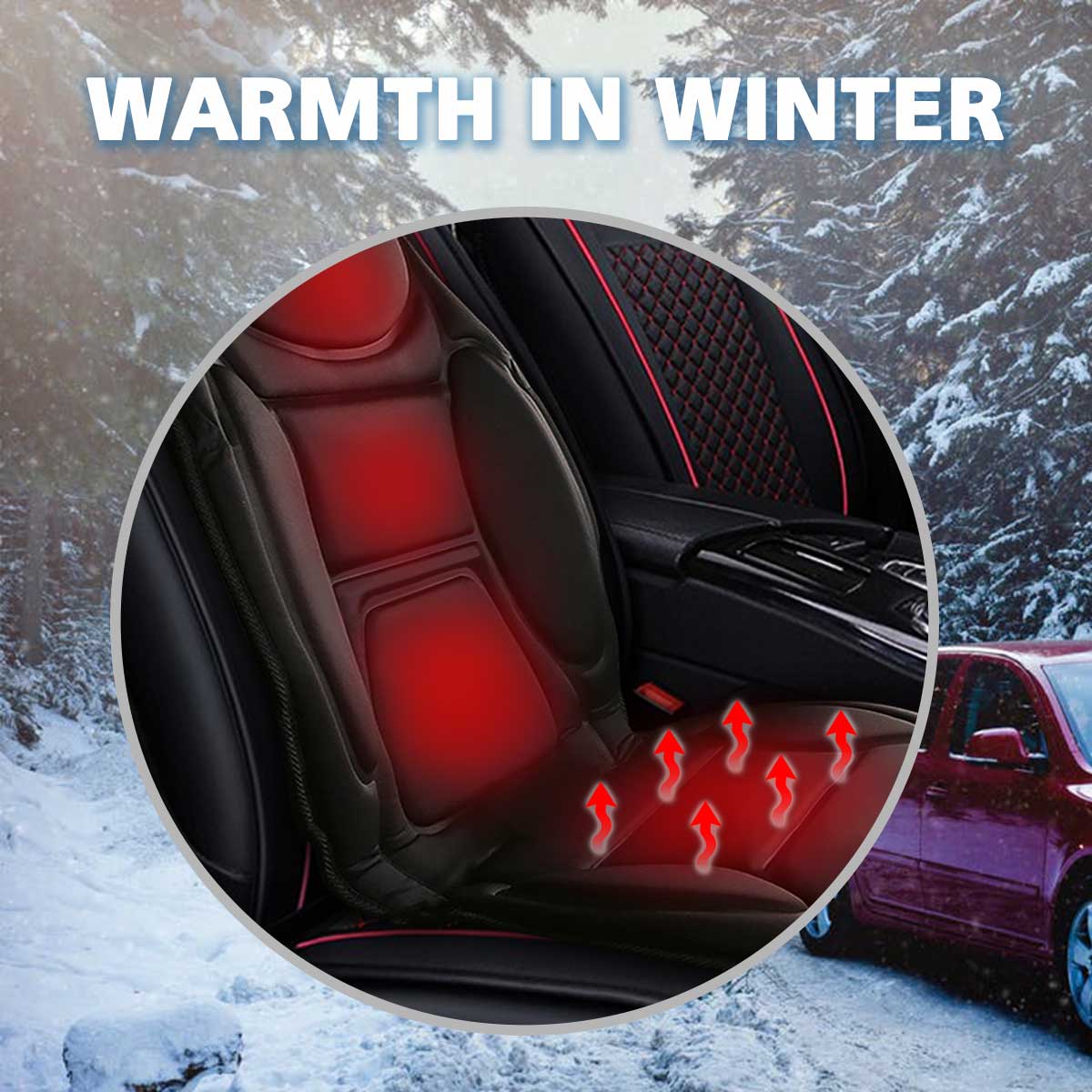 Car Front Seat Electric Heating Pad Winter Warmer Seat Cuashion