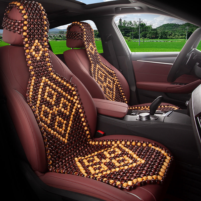 Car Seat Natural Maple Wood Bead Waterproof Seat Mat Cushion