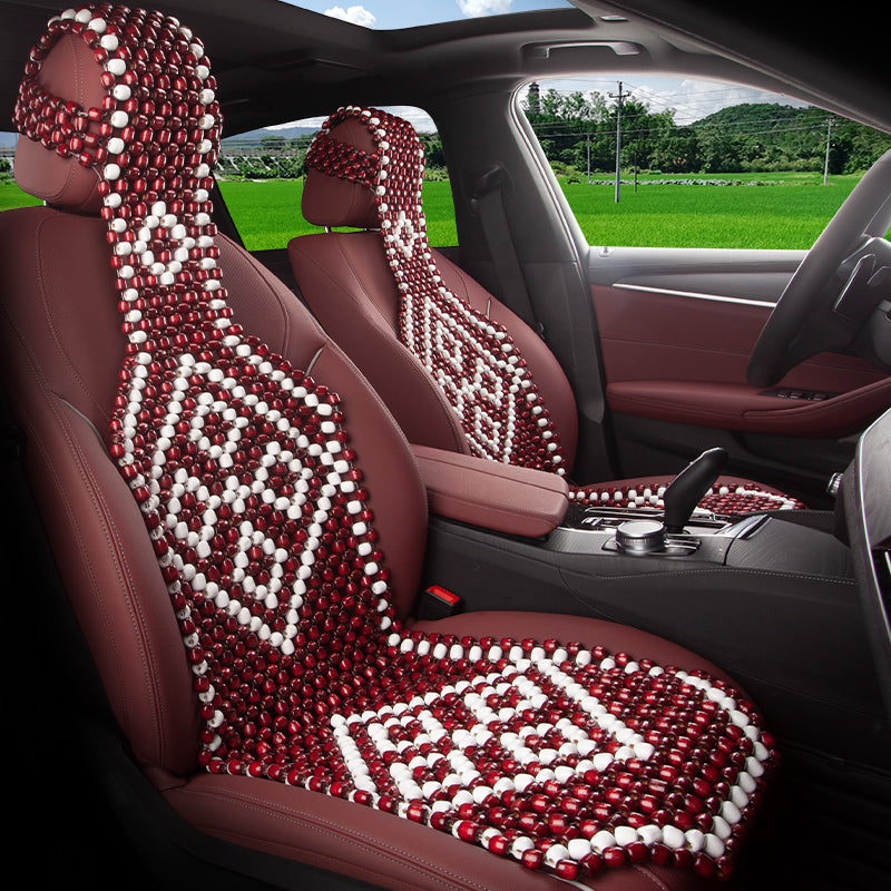Car Seat Natural Maple Wood Bead Waterproof Seat Mat Cushion