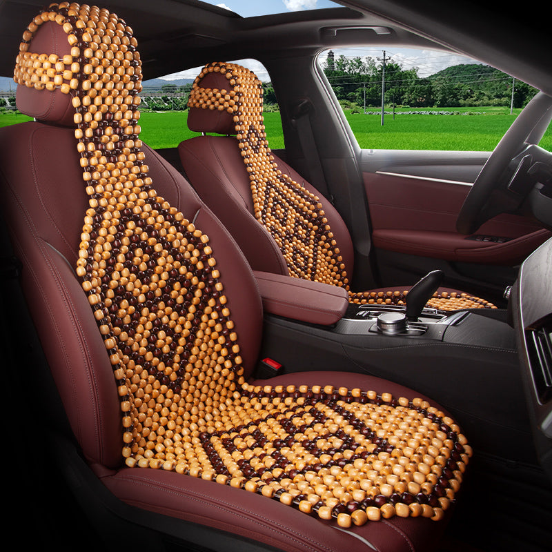 Car Seat Natural Maple Wood Bead Waterproof Seat Mat Cushion