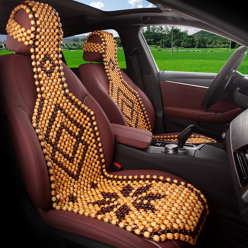 Car Seat Natural Maple Wood Bead Waterproof Seat Mat Cushion