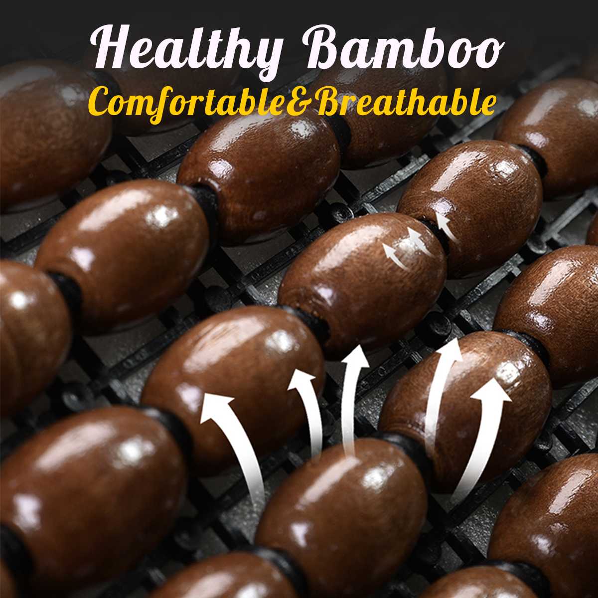 Beads Leather Bamboo Car Breathable Summer Cooling Auto Front Seat Cushion