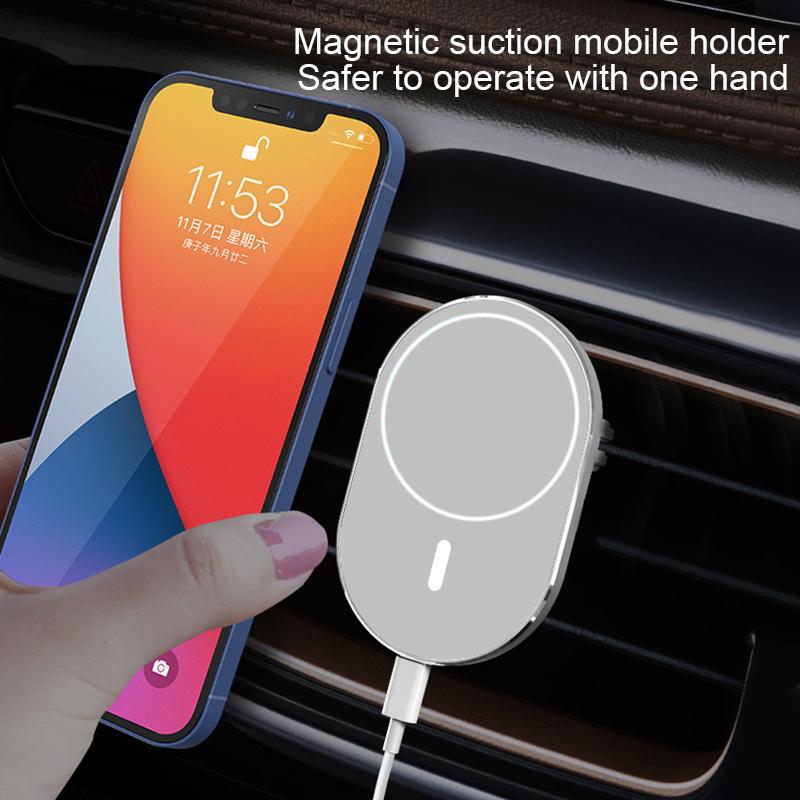 Car Charger 15W Qi Fast Charging Air Vent Car Phone Mount Charger