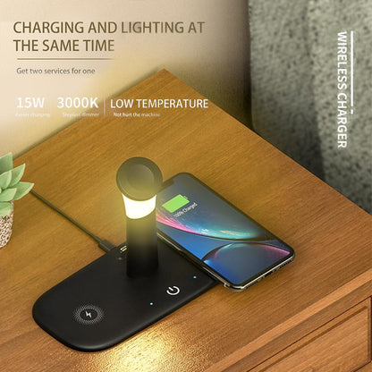 Wireless Charging Lamp Charger Stand Station for iPhone Apple Watch Airpods