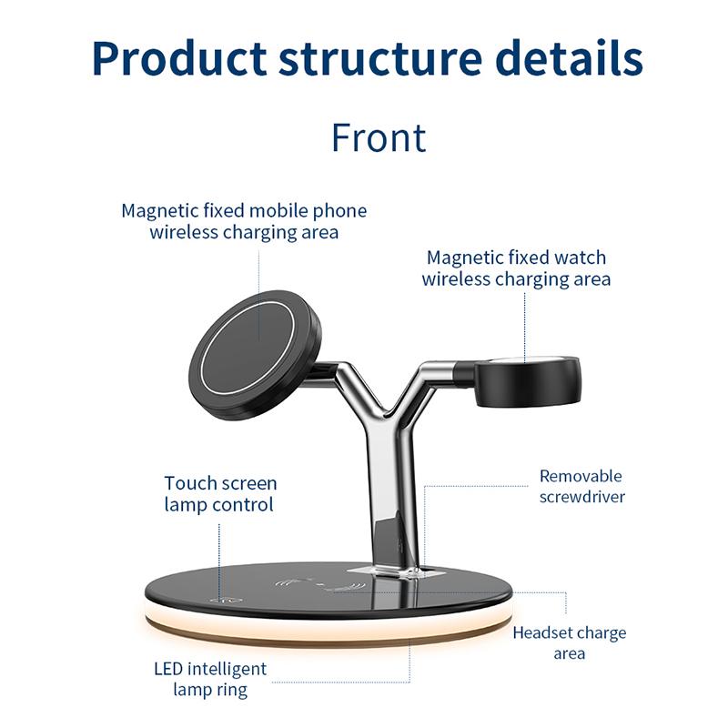 3 in 1 Wireless Charger Station Lamp for iPhone 12 Series