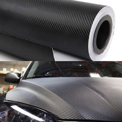 Car Stickers 3D Carbon Fiber Vinyl Film Waterproof DIY Styling Wrap 200cm*30cm