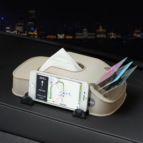 Car Mounted Multifunctional Tissue Box Cellphone Holder