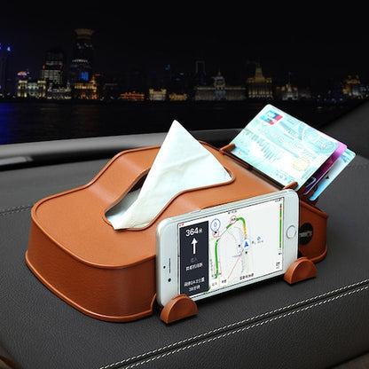 Car Multi-function Tissue Box with Cell Phone Seat Holder