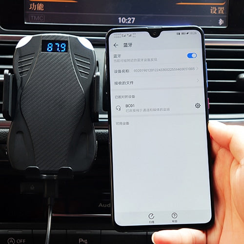 Car Bluetooth Smart Sensor Phone Holder Wireless Charging Navigation Bracket 3-in-1