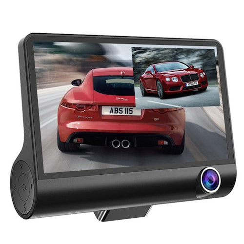 Car DVR Video Recorder Wide Angle Rear Camera Water-resistant 3 Lens Dash 4 inch 1080P