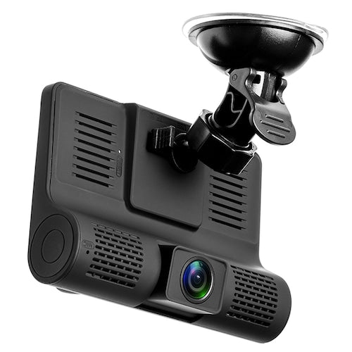 Car DVR Video Recorder Wide Angle Rear Camera Water-resistant 3 Lens Dash 4 inch 1080P
