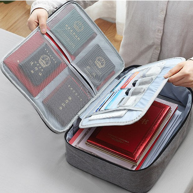 Waterproof Canvas Ultra-large Capacity File Folder Bag Document Organizer Storage