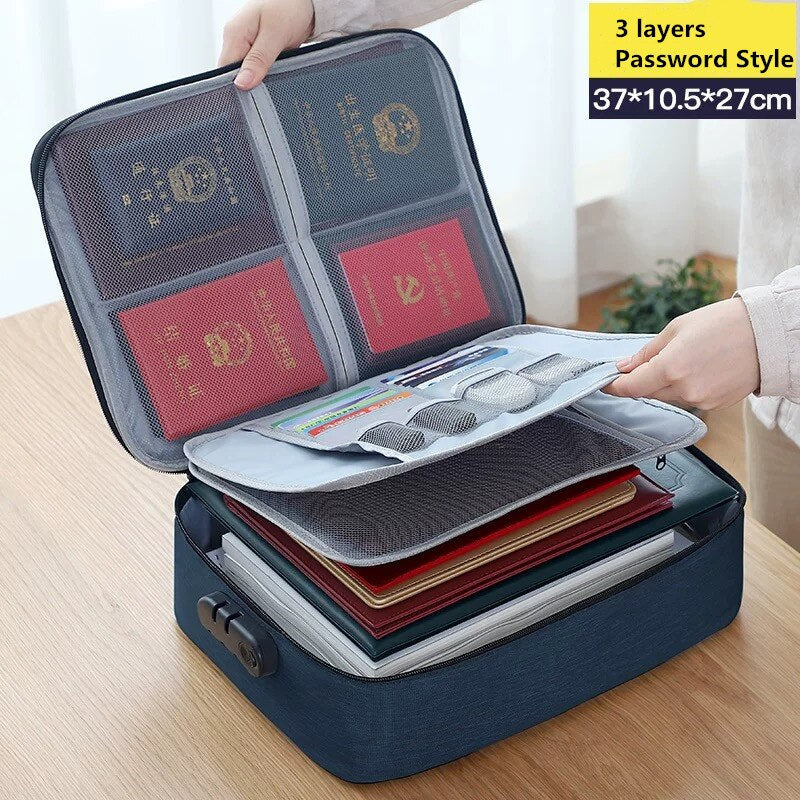 Waterproof Canvas Ultra-large Capacity File Folder Bag Document Organizer Storage
