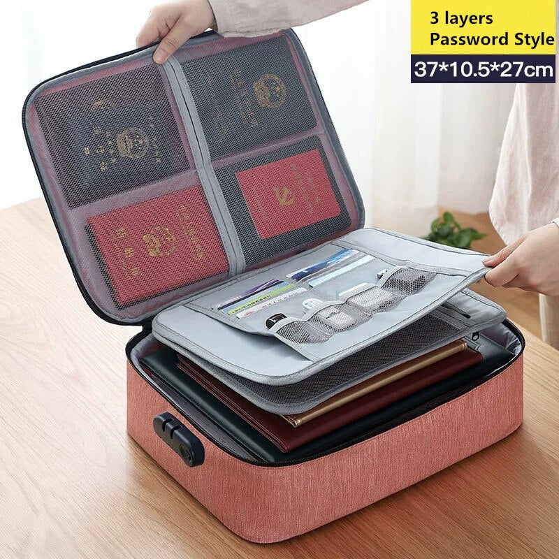 Waterproof Canvas Ultra-large Capacity File Folder Bag Document Organizer Storage