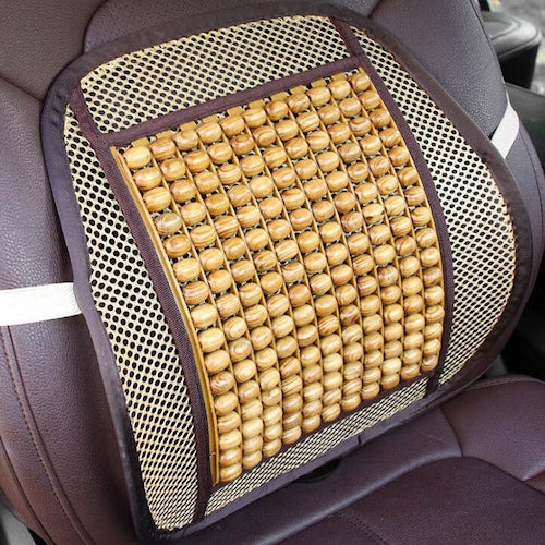 Breathable Wooden Bead Car Waist Pillow Seat Cushion Support Cover Summer