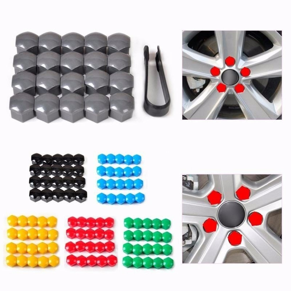 Cars Tyre Screw Cap Decorative Wheel Nut Bolt Styling Dust Proof Protector 20pcs