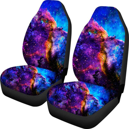 Galaxy Printed Car Front Seat Cover Cushion Protector 2 Pcs