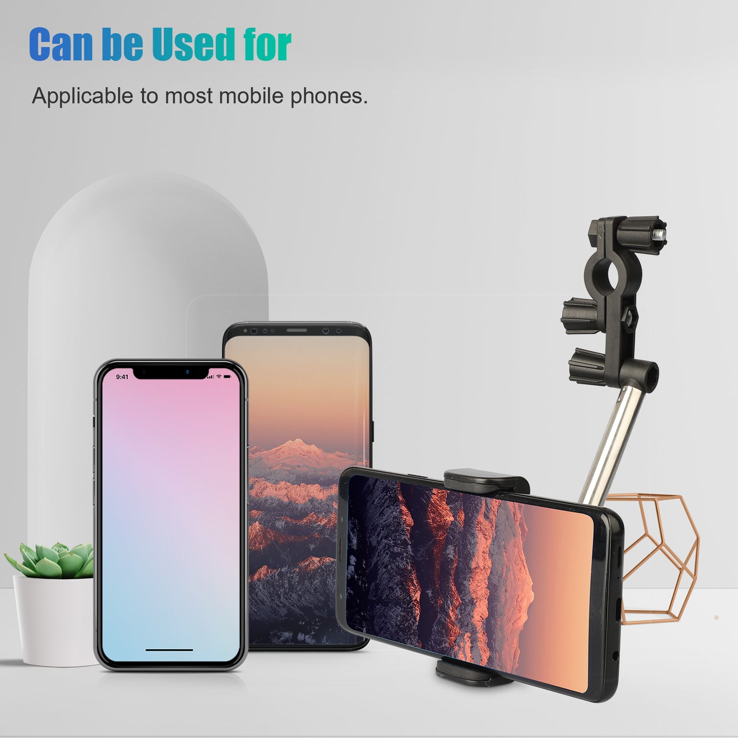 Car Rearview Mirror Mount Phone Holder 360° Rotation Universal for Smartphone