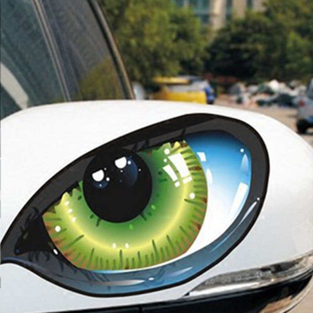 3D Stereo Reflective Cat Eyes Car Sticker Mirror