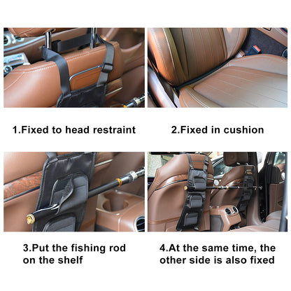 Car Seat Fishing Rod Rack Adjustable Organizer 2Pcs