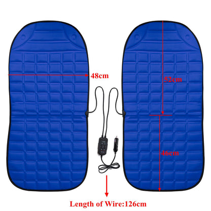 Car Electric Heated Seat Winter Pad Cushions 2Pcs In 1 Fast Heated & Adjustable