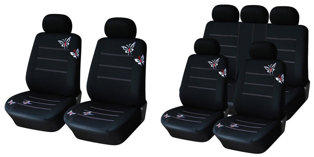 Universal Car Seat Cushion Covers Butterfly Polyester Fabric Fits Most Cars