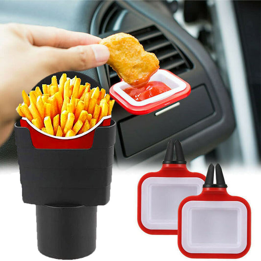 Car Cup Holder Set Vehicle Dipping Sauces Organizer Storage