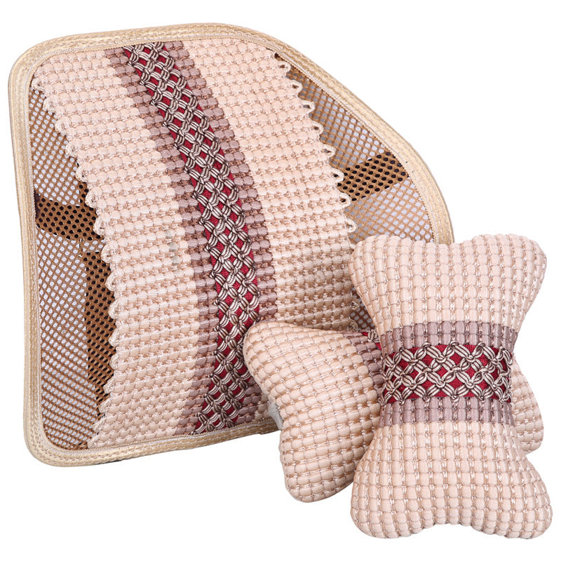Car Seat Chair Cool Back Waist Support Cushion Wood Beads Massage Comfort