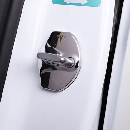 Car Stickers 3D Car Door Lock Buckle Car Accessories for Tesla