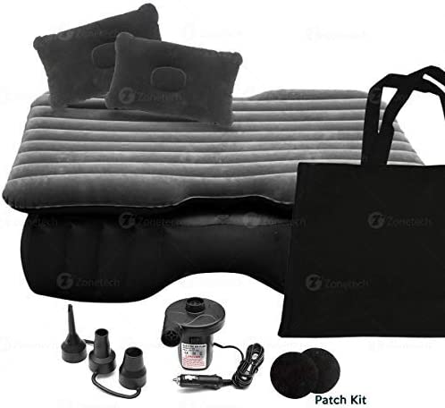 Inflatable Car Travel Air Mattress Back Seat Pump Kit Vacation Camping Bed