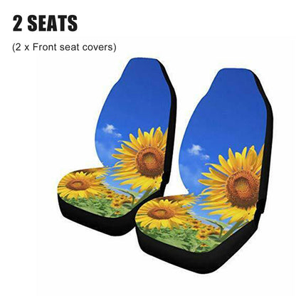 Universal Car Van Seat Covers Printed Front Rear Protection Mats