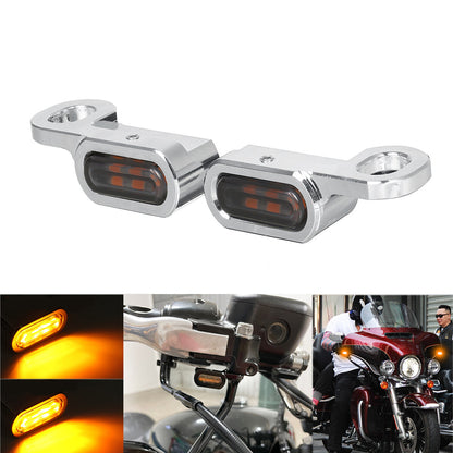 Motorcycle Mini LED Lamp Turn Signal Amber Light Mark 2 Pcs
