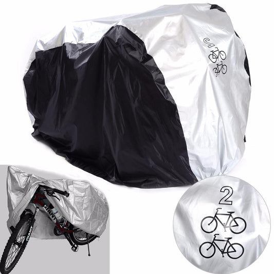 Motorcycle Bike Rain Dust Waterproof Cover Black Silver