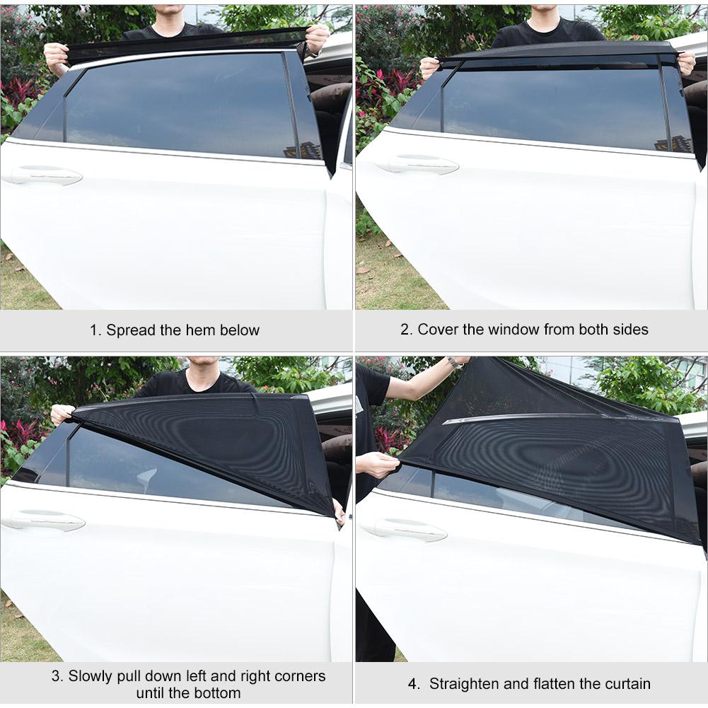 Car Window Shade- 2 Pack- Universal Cling Sunshade for Car Side Windows