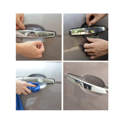 Car Handle Protection Film Car Exterior Transparent Sticker 4Pcs/Set