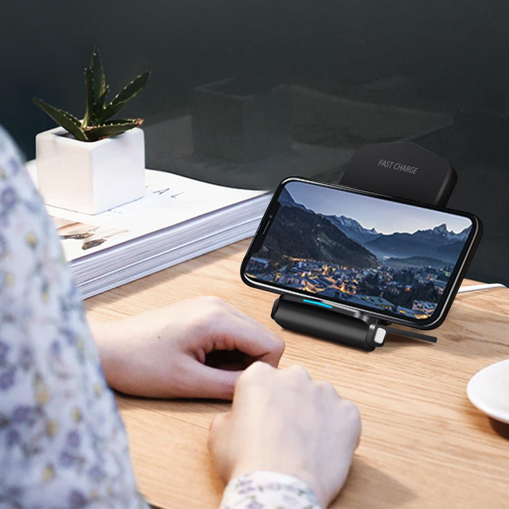 Wireless Phone Charger Stand Foldable Wireless Charging Desk Holder ...