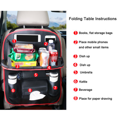 Car Leather Back Seat Multi-Pocket Organizer Folding Holder Sack