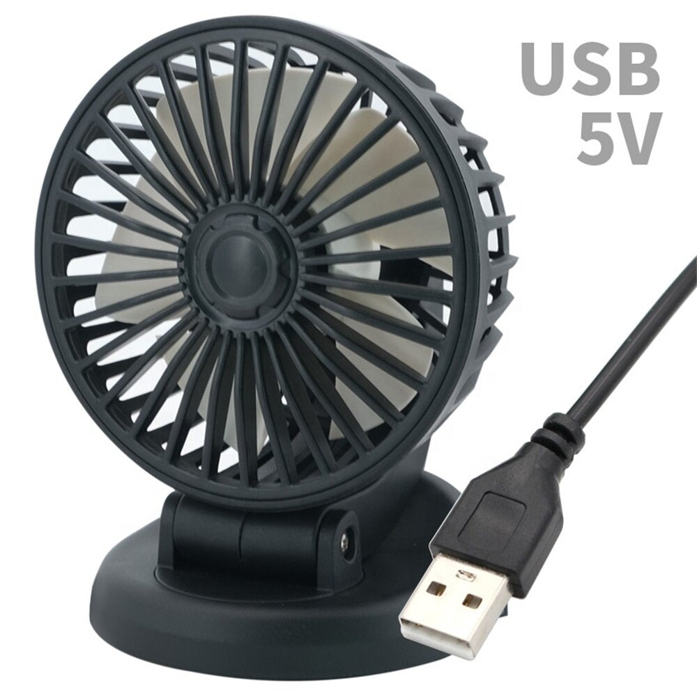 Mini Car Fan USB Rechargeable Shaking Head Folded