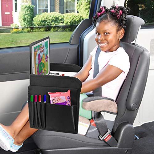Kids Car Seat Travel Tray Sturdy Activity No-Drop iPad/Tablet Holder Organizer