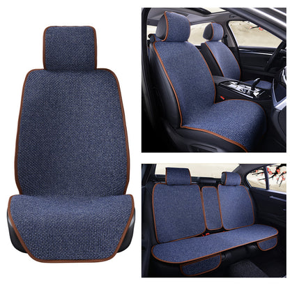 Car Seat Protector Flax Front Rear Seat Back Cushion Pad Mat 5 Seats
