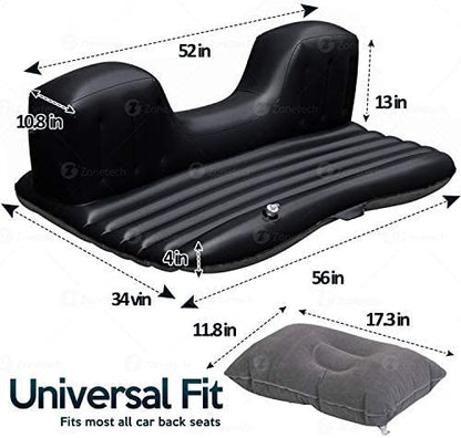 Inflatable Car Travel Air Mattress Back Seat Pump Kit Vacation Camping Bed