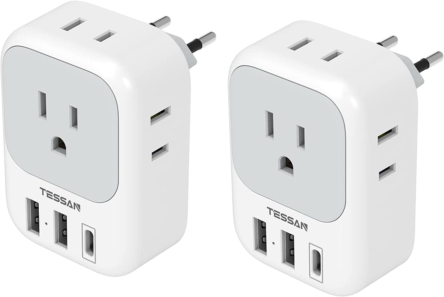 European Travel Plug Adapter Plug Charger with 4 Outlets 3 USB
