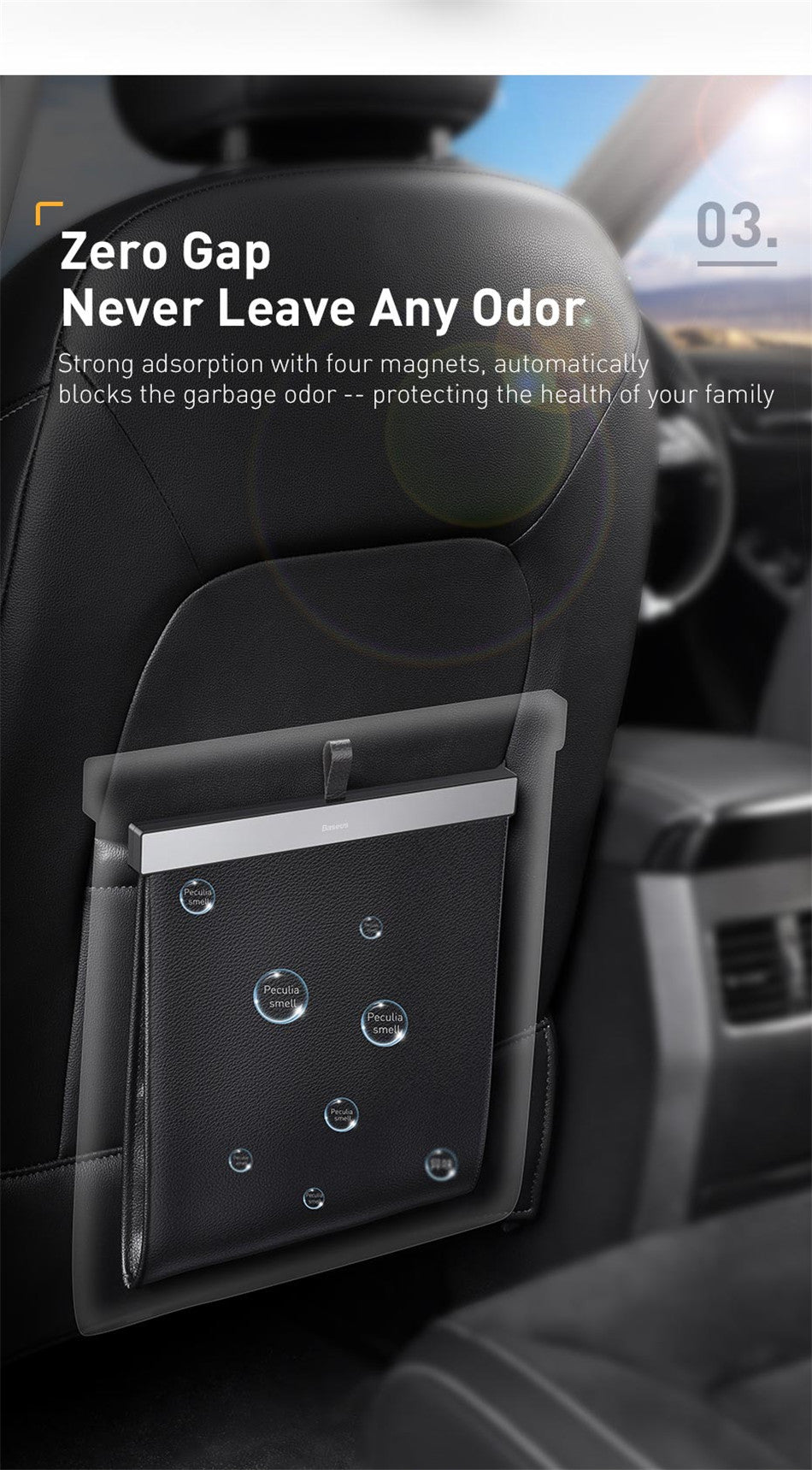 Car Backseat Storage Bag Magnetic Pocket Organizer
